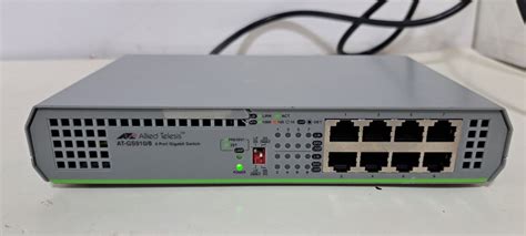 ALLIED TELESIS 8 PORT GIGABIT SWITCH Model AT GS910 8 100 240VAC 0