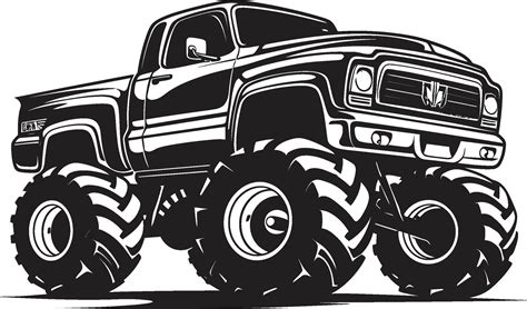 Thrill Thrasher Emblematic Truck Logo Turbo Titan Monster Truck Emblem
