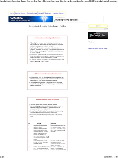 Introduction To Grounding System Design - Pt.1 | PDF | Wire | Civil ...