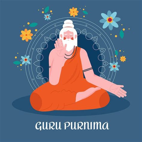 Ilustración de celebración de guru purnima Vector Gratis