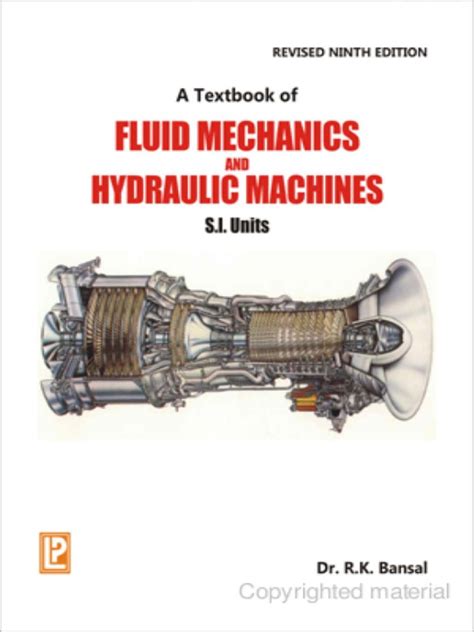 Rk Bansal A Textbook Of Fluid Mechanics And Hydraulic Machines 9th