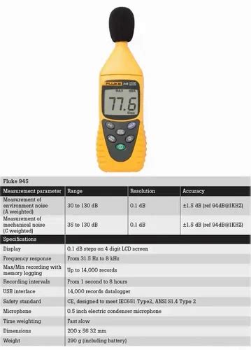 Fluke 945 Sound Level Meter At Best Price In Mumbai By Aviraj