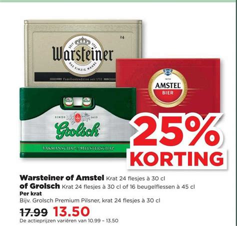 Warsteiner Of Amstel Of Grolsch Aanbieding Bij PLUS 1Folders Nl