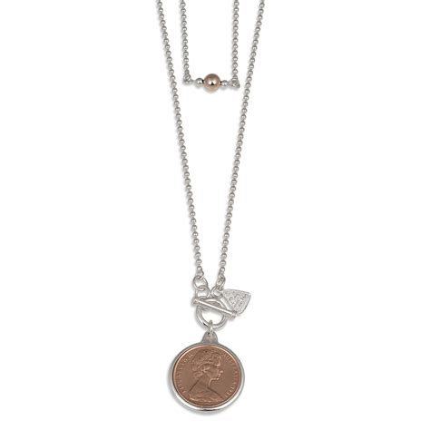 Ball Chain Two Cent Coin Necklace Von Treskow