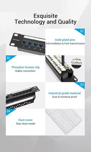 Patchera Patch Panel Rj45 Utp Cat5e 24 Puertos Bocas Vention En Venta