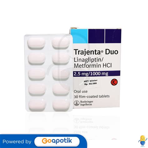 TRAJENTA DUO 2 5 MG 1000 MG BOX 30 TABLET Kegunaan Efek Samping