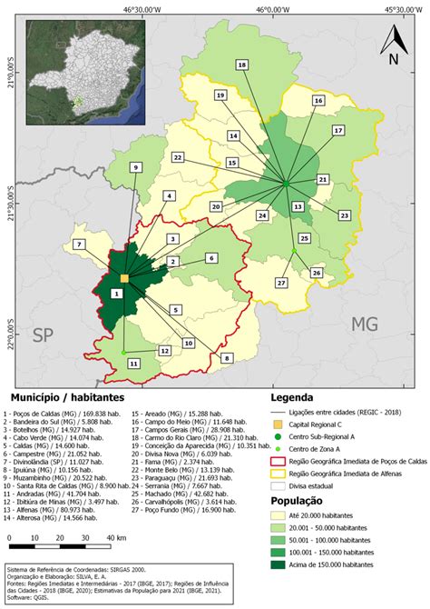 Mapa De Po Os De Caldas Regi O Geogr Fica Imediata E Regi O De