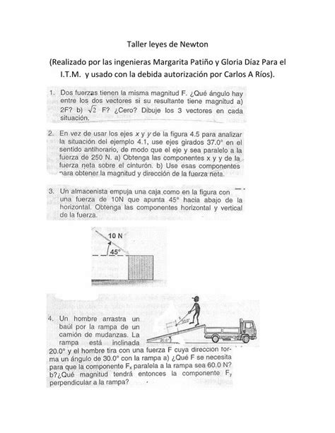 Pdf Taller Leyes De Newton Realizado Por Las Ingenieras Dokumen Tips