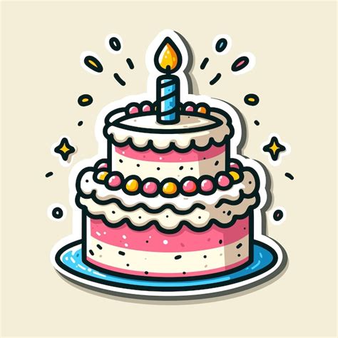 Premium Vector Vector Sweet Birthday Cake With Candles