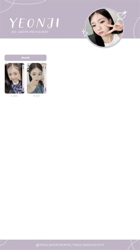 Yeonji Triples Photocard Pc Template In 2024 Photocard Templates