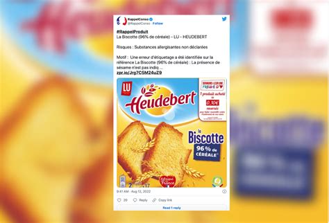 Rappel produit attention ces biscottes ne doivent pas être