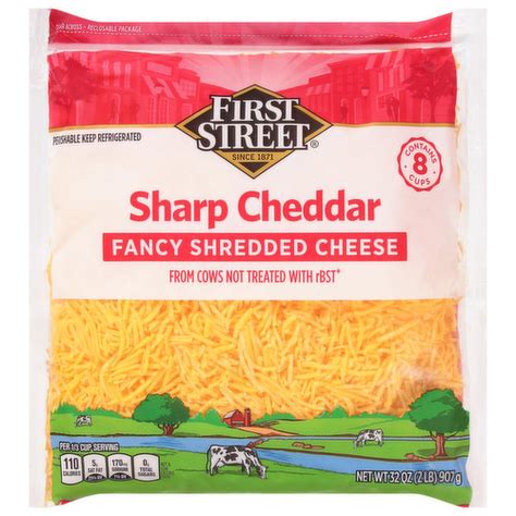 First Street Fancy Shredded Cheese Sharp Cheddar Smart Final