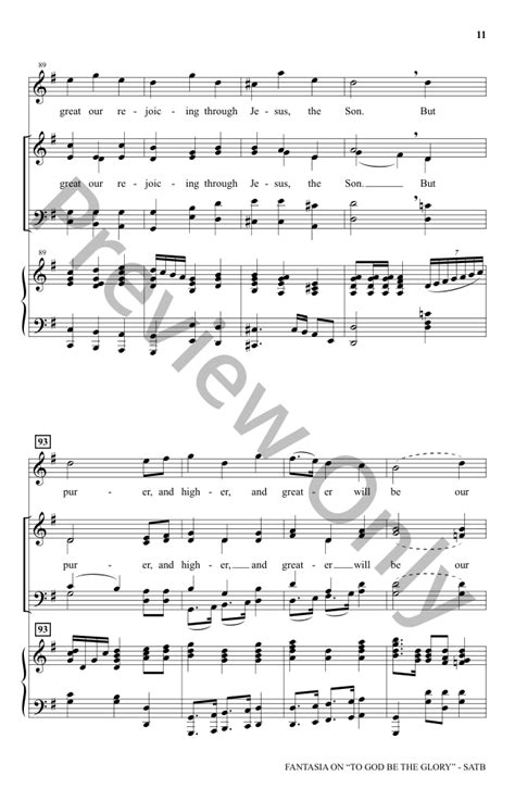 Fantasia On To God Be The Glory SATB Ar J W Pepper Sheet Music