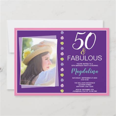 Fabulous 50th Birthday Party Invitation Zazzle