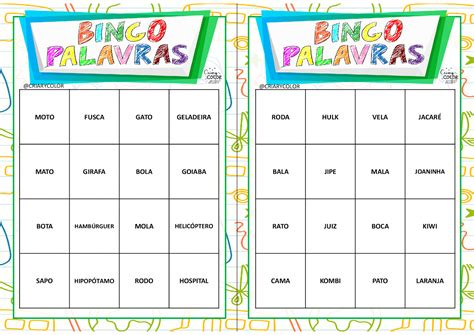 Bingo De Palavras Para Alfabetizacao Bingo De Palavras Palavras Images