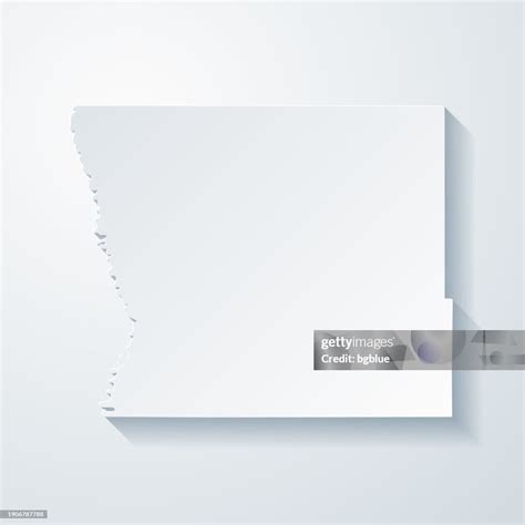 Kittson County Minnesota Map With Paper Cut Effect On Blank Background High Res Vector Graphic