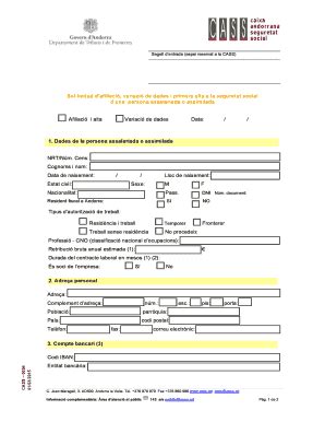 Fillable Online Online Cass Sol Licitud D Afiliaci Variaci De Dades I