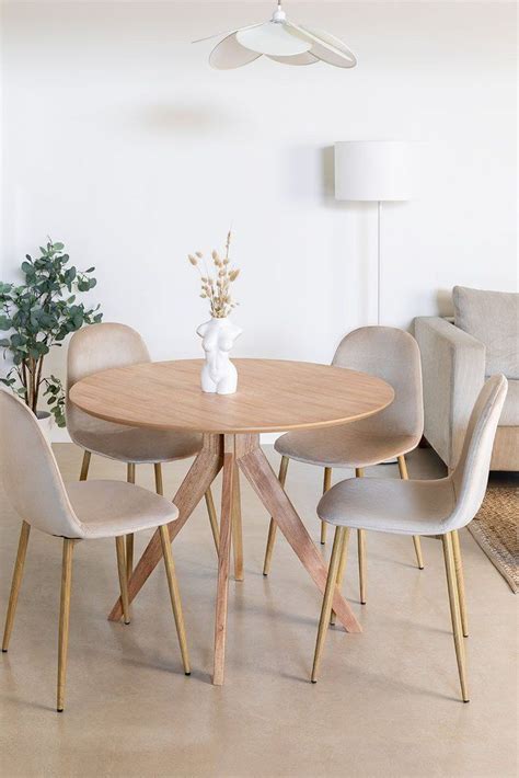 Round Wooden Dining Table Sekiz Ø100 cm SKLUM Dining room small