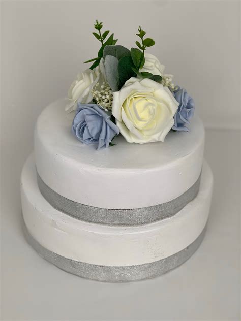 Artificial Wedding Bouquets Flowers Package Blue Grey Greenery - Etsy