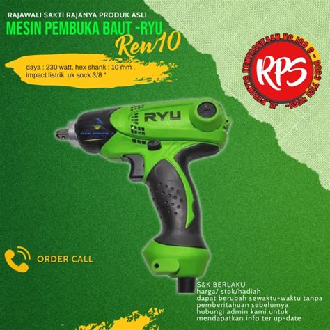 Jual Mesin Pembuka Baut Impact Wrench Listrik Rew Ryu Rew Kota