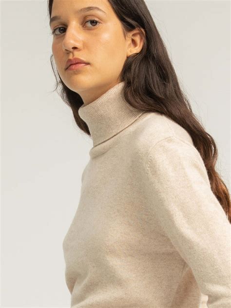 Purecashmere Nyc Turtleneck Sweater Oatmeal Garmentory