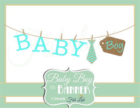 Baby Boy Banner Digital Clipart Rustic Clothes by DigitalFabLab