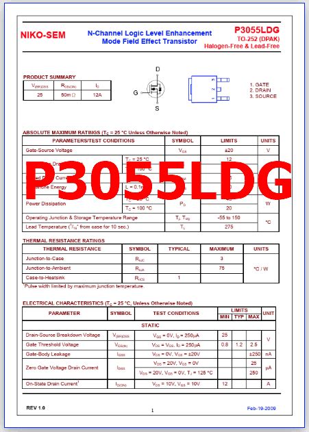 P Ldg Pdf Datasheet V A N Ch Mosfet