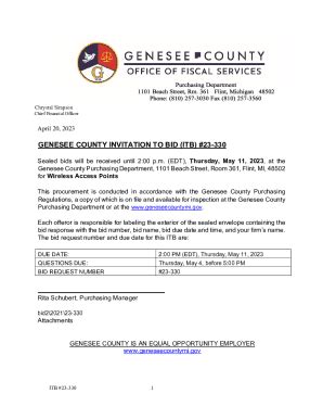 Fillable Online Genesee County Invitation To Bid Itb Fax