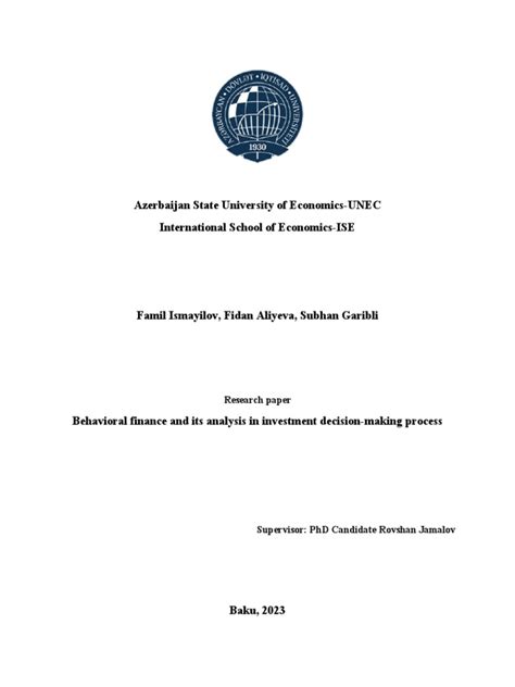 behavioral finance   analysis  investment decision making