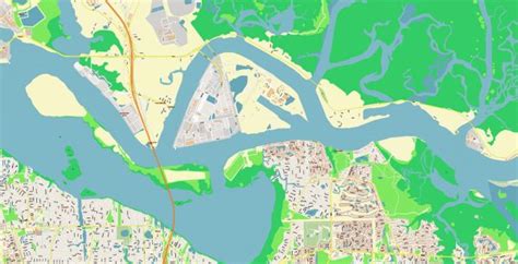 Jacksonville Florida Us City Vector Map Pdf Exact High Detailed Urban Plan Editable Adobe Pdf