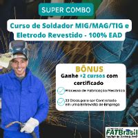 Super Combo Soldador Mig Mag Tig E Eletrodo Revestido Cursos B Nus