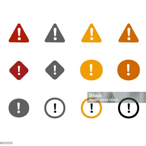 Exclamation Mark Of Warning Attention Icon Triangular Warning Symbols