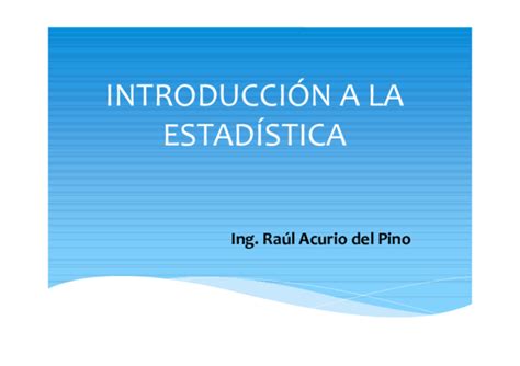 Pdf IntroducciÓn A La EstadÍstica