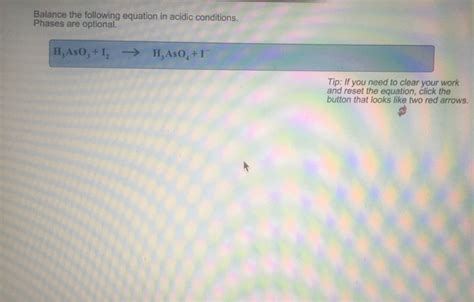 Solved Balance The Following Equation In Acidic Conditions