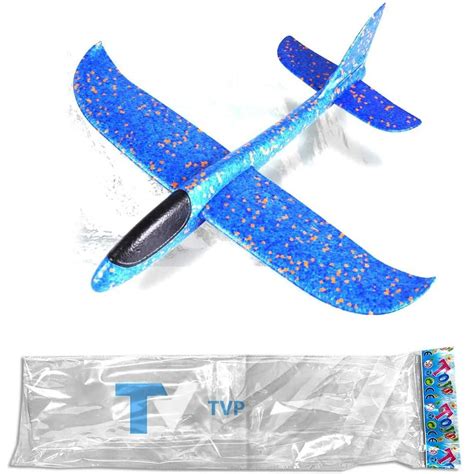 Flying Airplanes 19 Large Gilded Foam Plane For Kids 3 Years Blue