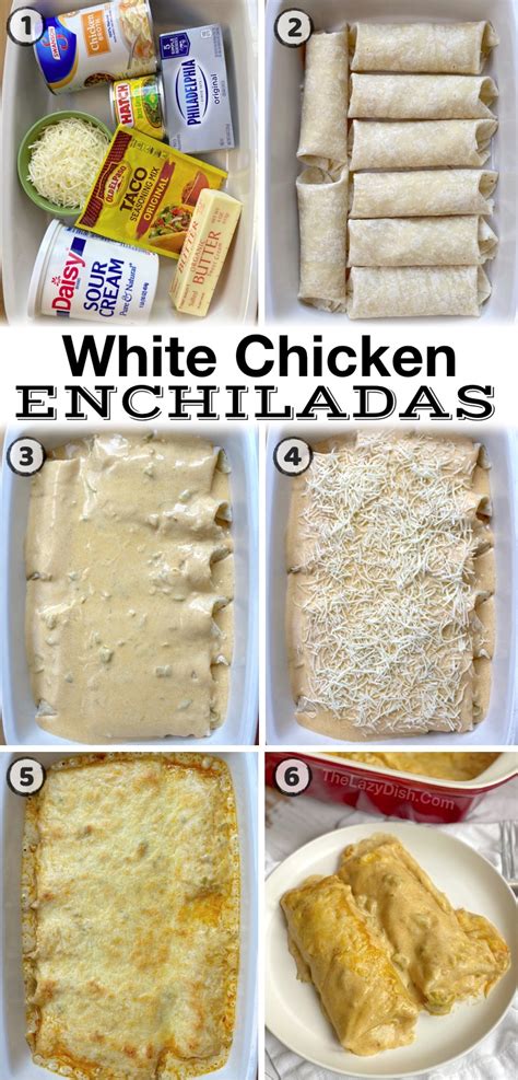 Creamy White Chicken Enchiladas Quick And Easy Dinner Recipe