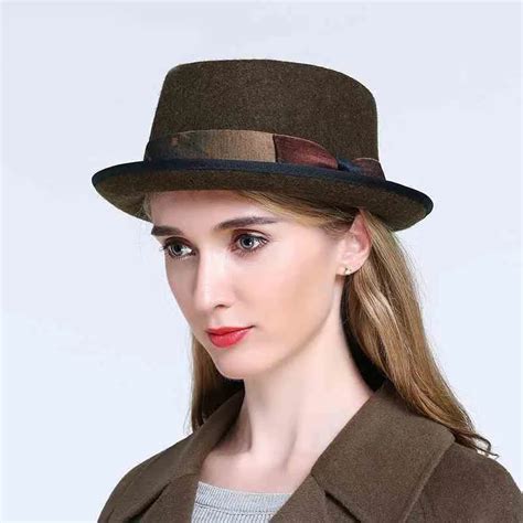 Aliexpress Buy Pure Wool Women Pork Pie Fedora Hat Elegant