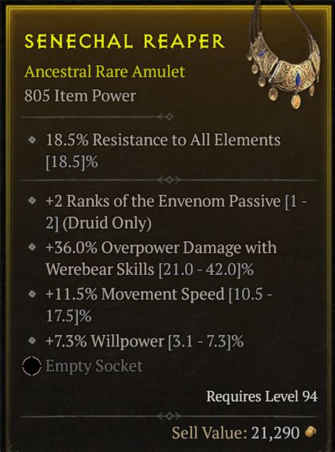 Godly Ilvl Druid Envenom Amulet Req Topic D Jsp