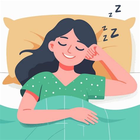 Premium Vector Vector Illustration Of A Woman Sleeping In Bed In Flat