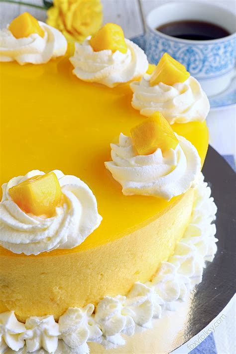 Delicious Mango Cake With Mirror Top Foxy Folksy