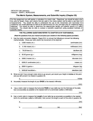 Fillable Online Web Arc Losrios Geology306MetricSystemLabFall2012 Doc