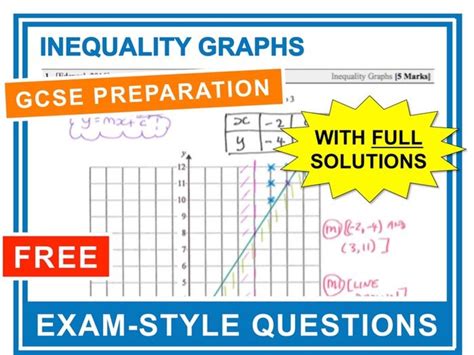 Gcse 9 1 Exam Question Practice Inequality Graphs Teaching Resources