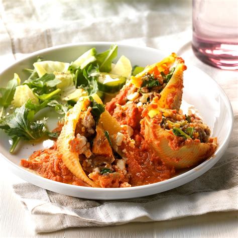 Butternut Squash And Sausage Stuffed Shells Recipe Taste Of Home