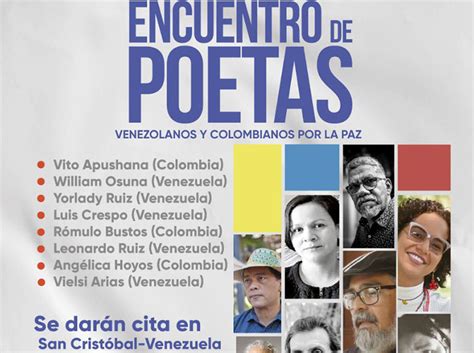 Poetas venezolanos y colombianos celebrarán Encuentro por la Paz Yvke