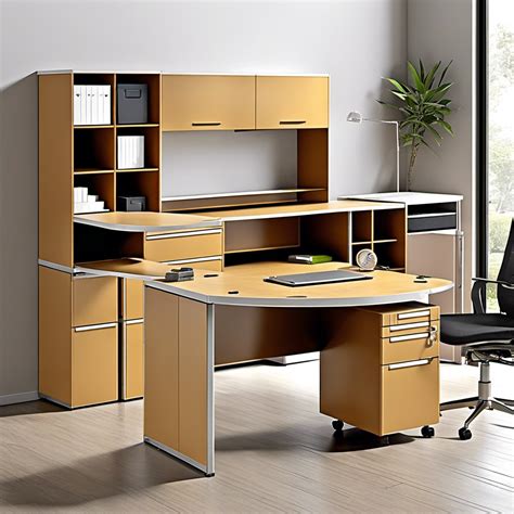 20 Efficient Home Office Organization Ideas: Desks with Built-In Filing Cabinets