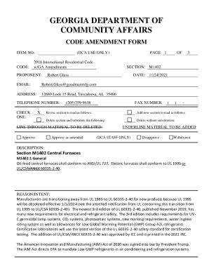 Fillable Online Code Amendments Form Fax Email Print Pdffiller