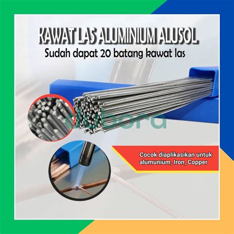 Jual Kawat Las Aluminium Alusol Electrode Suhu Rendah 20PCS Shopee