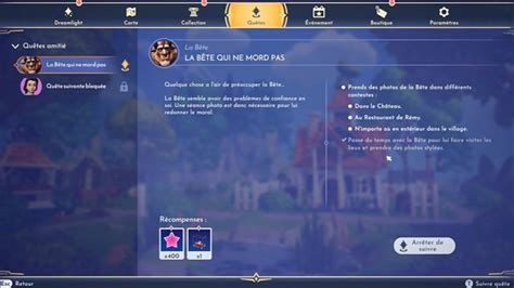 Quête La Bête qui ne Mord pas Disney Dreamlight Valley comment