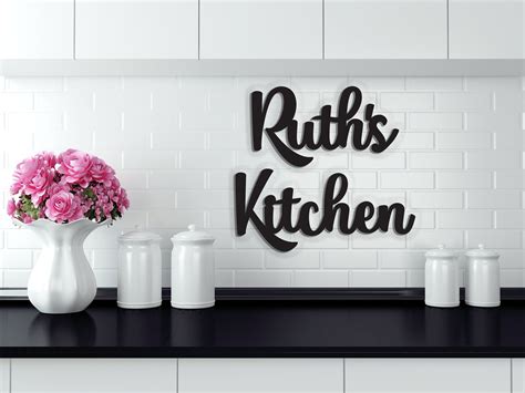 Custom Kitchen Sign Personalized Kitchen Sign Wood Word Cutouts