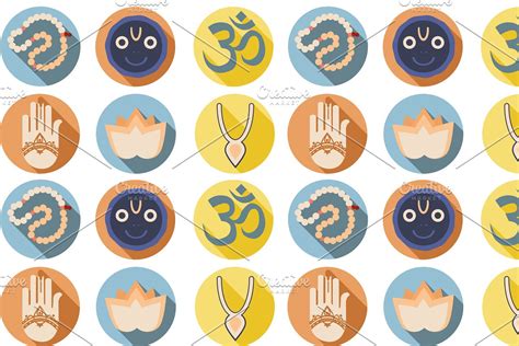 3 pattern set Indian vedic religion | Custom-Designed Icons ~ Creative ...